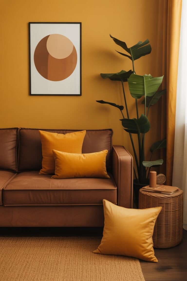 Mustard Yellow and Brown