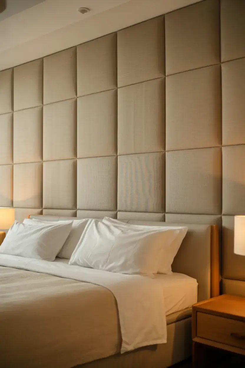 accent wall behind bed